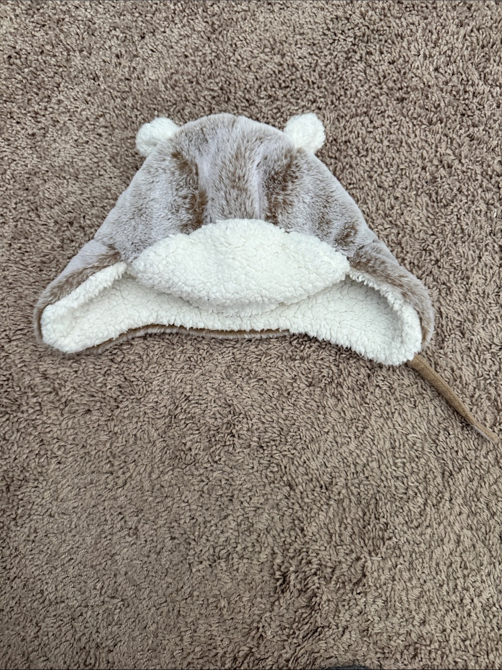 Target Plush Faux Fur Baby Hat with Bear Ears - Cream